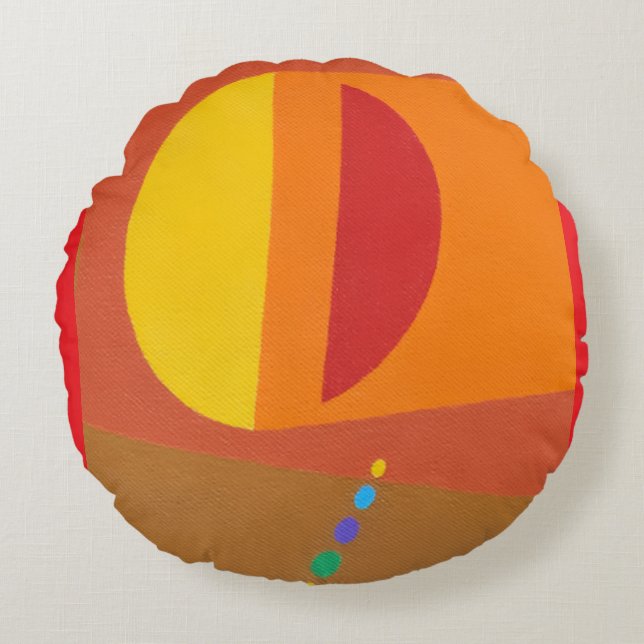 Beautiful and Vibrant Colors! Round Pillow Rundes Kissen (Vorderseite)