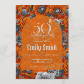 Beautiful Anemones Flower 15Th Birthday Party Einladung