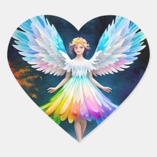 Beautiful Angel Wings Art-35444 Herz-Aufkleber