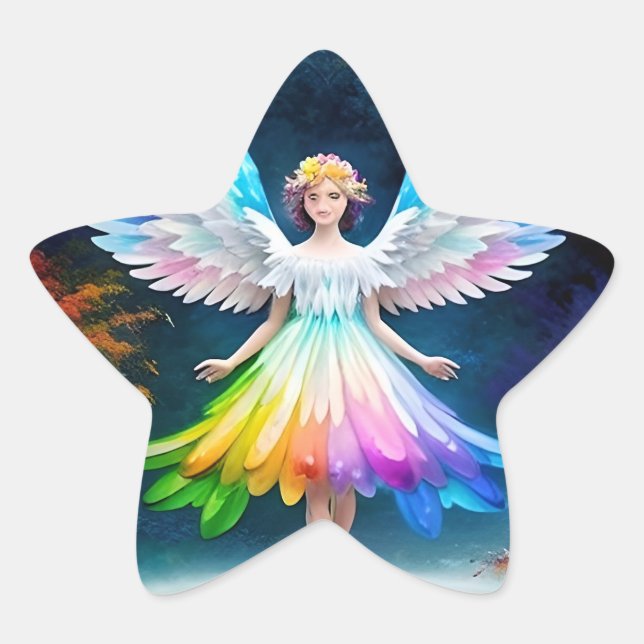 Beautiful Angel Wings Art-35444 Stern-Aufkleber (Vorderseite)