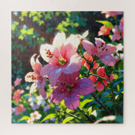 Beautiful anime flowers illustration puzzle