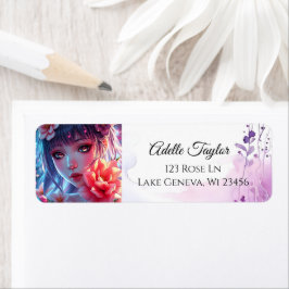 Beautiful Anime Girl Glitchcore Floral