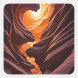 Beautiful Antelope Canyon Navajo Nation Quadratischer Aufkleber