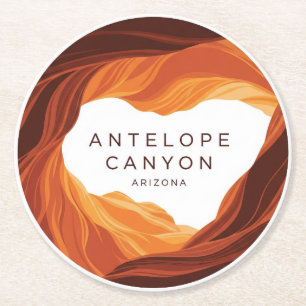 Beautiful Antelope Canyon Navajo Nation Runder Pappuntersetzer