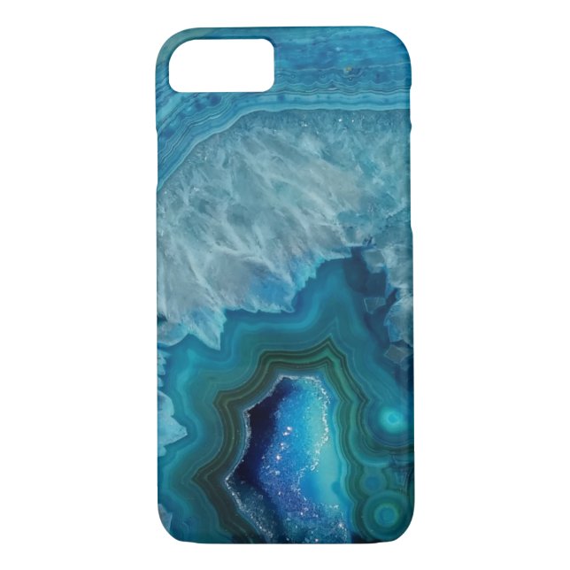 Beautiful Aquamarin Blue Agate Stone Case-Mate iPhone Hülle (Rückseite)