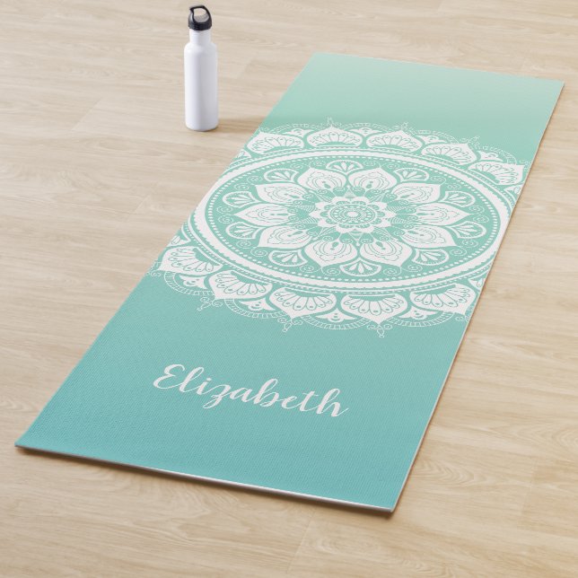 Beautiful Aquamarin Mandala Pattern Yoga Mat Yogamatte (Beispiel)