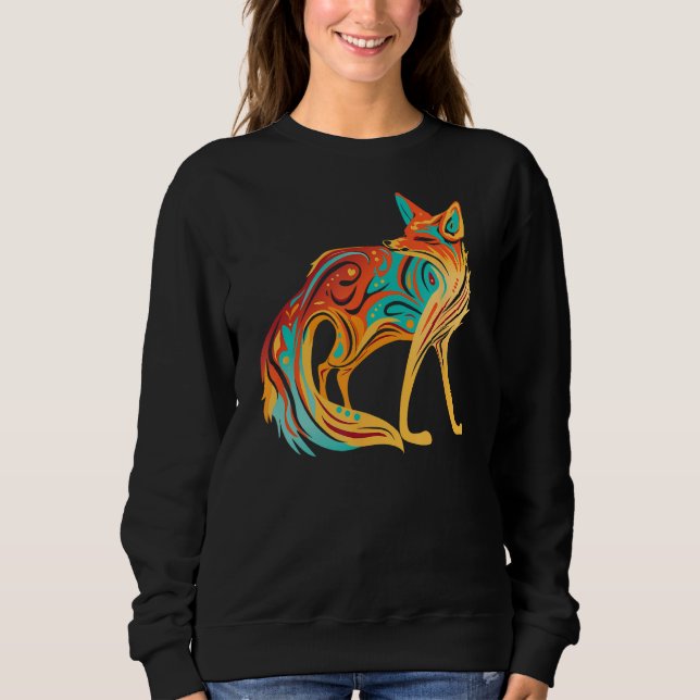 Beautiful Artistic Fox Animal Sweatshirt (Vorderseite)