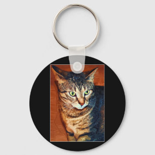 Beautiful Artistic Tabby Cat Schlüsselanhänger
