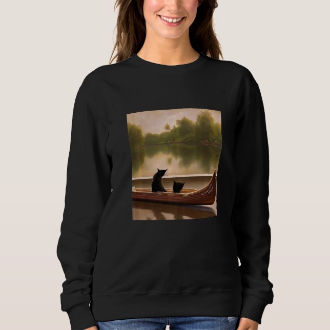 Beautiful Artwork Two Cats In A Boat Stunning Sweatshirt (Vorderseite)