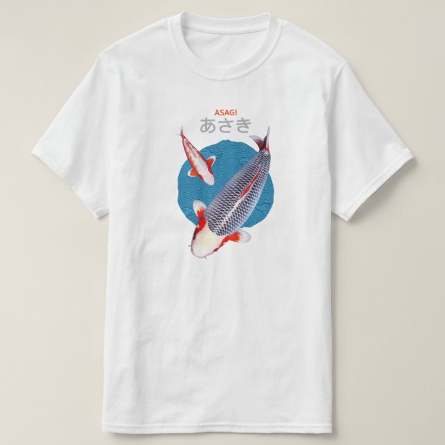 Beautiful Asagi Koi Fish T - Shirt - Elegant (Design vorne)