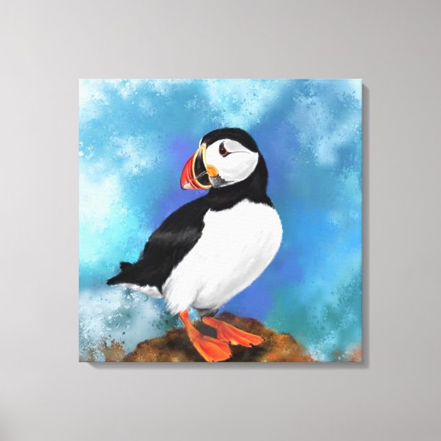 Beautiful Atlantic Puffin Canvas Print Leinwanddruck (Vorderseite)