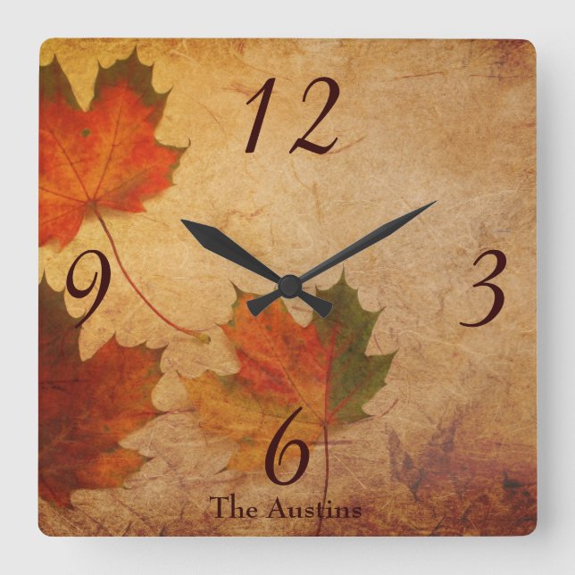 Beautiful Autumn Quadratische Wanduhr (Vorderseite)