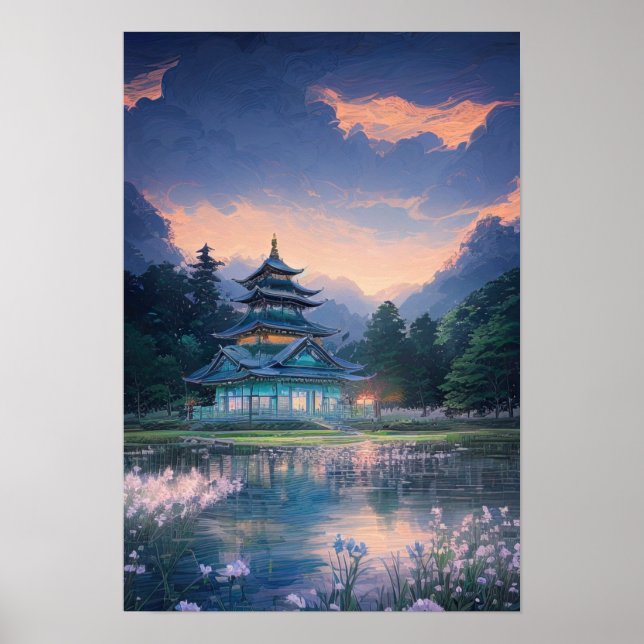 Beautiful Azure Temple Poster (Vorne)