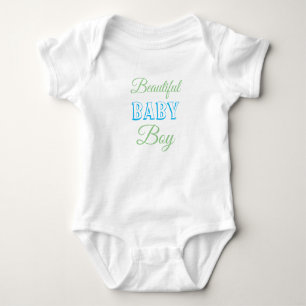 Beautiful Baby Boy Blue Sage Green Strampler