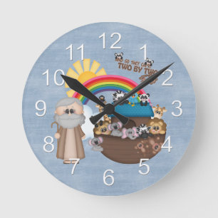 Beautiful Baby Noah’s Ark Runde Wanduhr