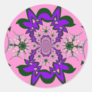Beautiful Baby Pink Lila Shade Motif Art Runder Aufkleber