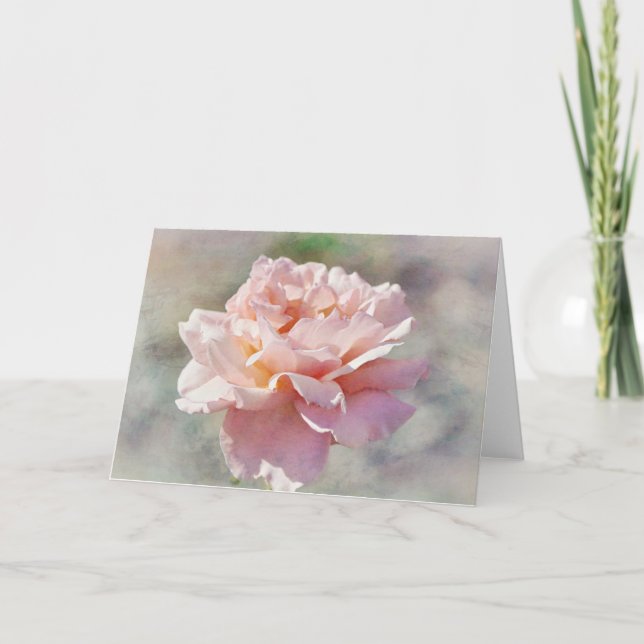 Beautiful Baby Pink Rose Art Note Card Karte (Vorderseite)