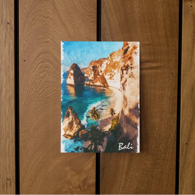 Beautiful Bali Indonesia Vintage Travel Postkarte (tropical bali indonesia asia postcard)