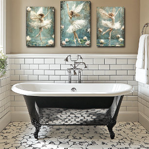 Beautiful Ballerina Fairy Lily Pond Weiße Blume Poster