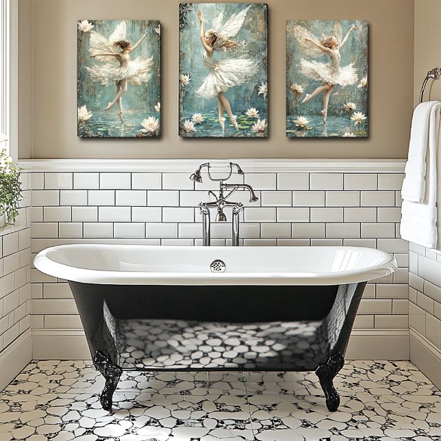 Beautiful Ballerina Fairy Lily Pond Weiße Blume Poster (Von Creator hochgeladen)