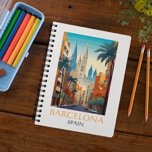 Beautiful Barcelona Spain Retro Vintage Travel Notizblock (Beautiful Barcelona Spain Retro Vintage Travel Notebook)