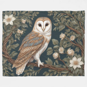 Beautiful Barn Owl William Morris Inspiriert Fleecedecke