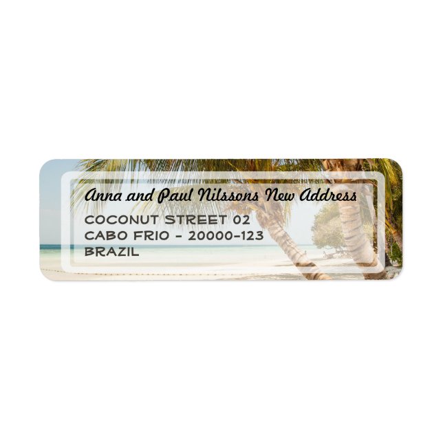 Beautiful Beach Scene Address Label (Vorne)