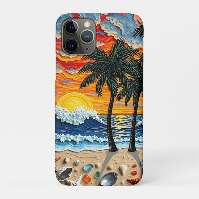 Beautiful Beach Scene with Palm Trees   Case-Mate iPhone Hülle (Rückseite)