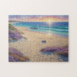 Beautiful Beach Waves and Shore Art Puzzle