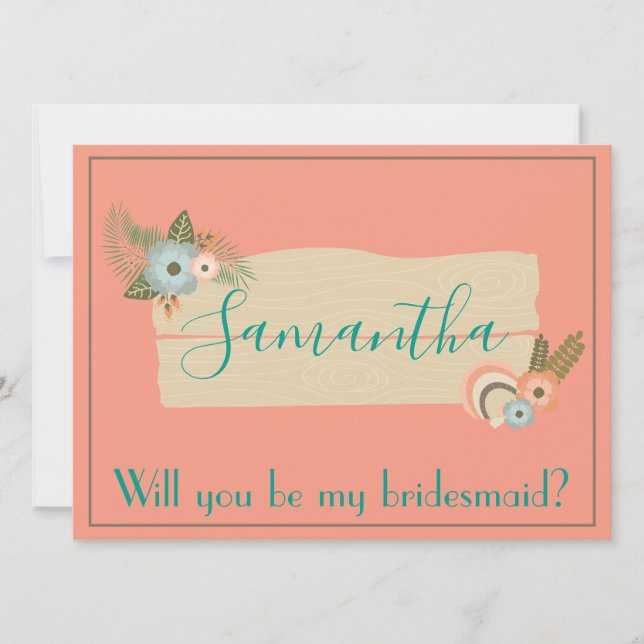 Beautiful Beach wirst du meine Brautjungfrau sein (Vorderseite)