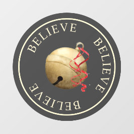 Beautiful BELIEVE mit Jingle Bell Weihnachten Fensteraufkleber