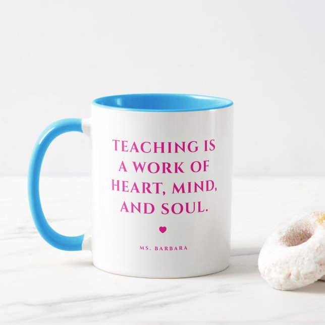 Beautiful Best Teacher Ever Pink Love Tasse (Mit Donut)