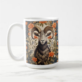Beautiful Big Horn Sheep William Morris Inspired Kaffeetasse
