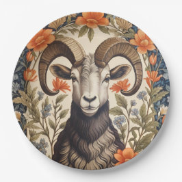 Beautiful Big Horn Sheep William Morris Inspired Pappteller