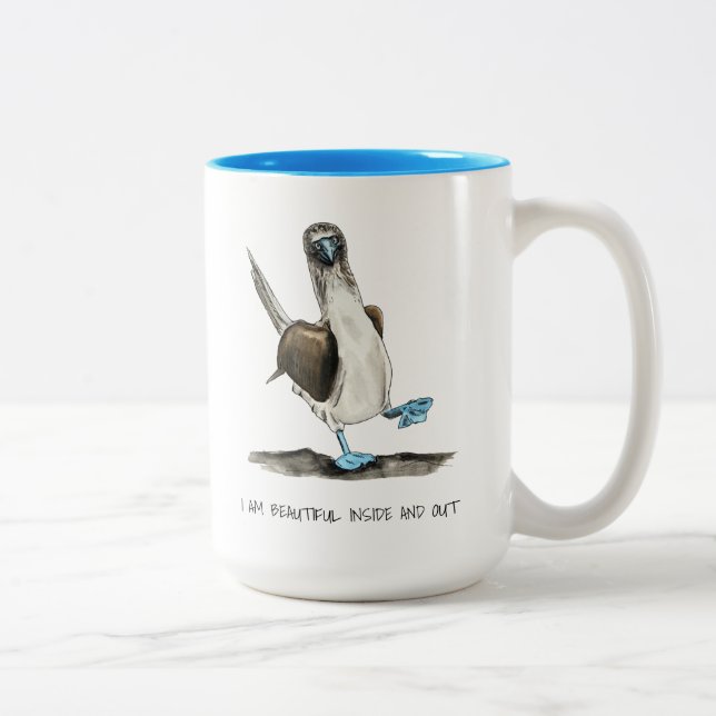 Beautiful Bird Affirmations Zwei-Tone-Kaffee-Tasse Zweifarbige Tasse (Rechts)
