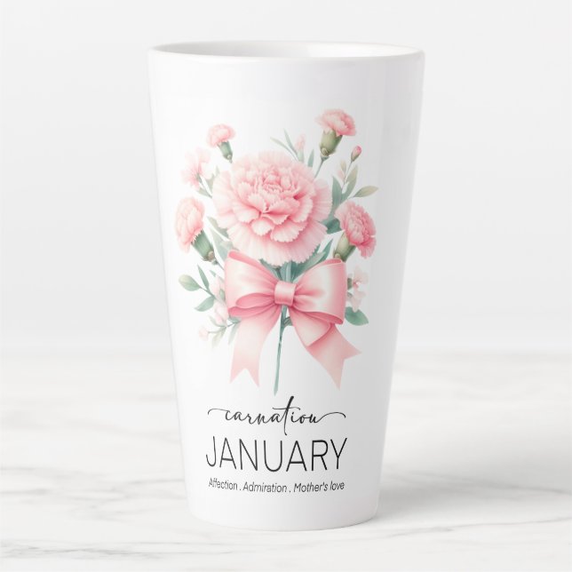 Beautiful Birth Mont Flower/January/Carnation Milchtasse (Vorderseite)