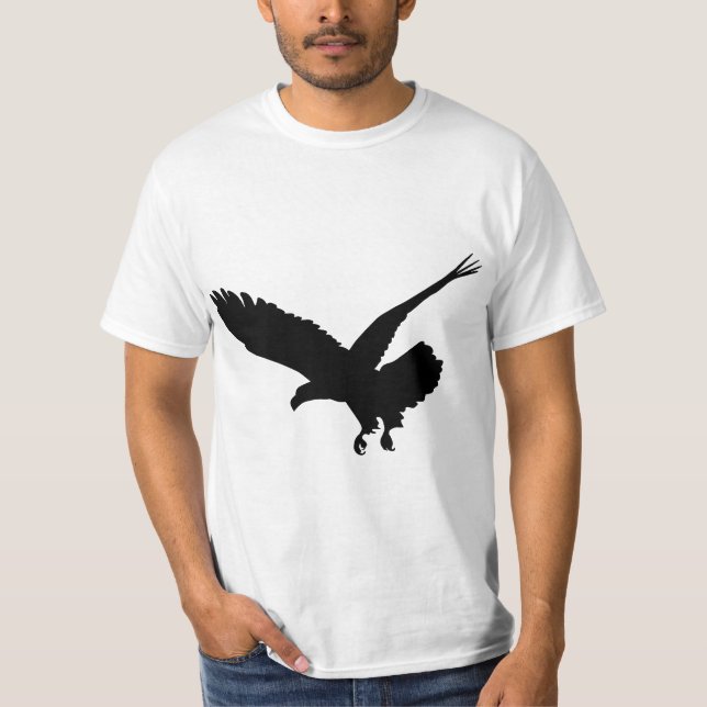 Beautiful Black Flying Eagle Bird Silhouette  T-Shirt (Vorderseite)