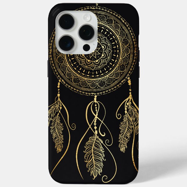 Beautiful Black Gold Traum Catcher Mandala Case-Mate iPhone Hülle (Rückseite)