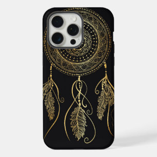 Beautiful Black Gold Traum Catcher Mandala iPhone 15 Pro Max Hülle