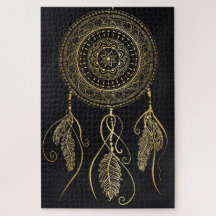 Beautiful Black Gold Traum Catcher Mandala