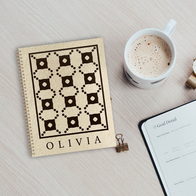 Beautiful Black & White Patterns Custom Name  Planer (Von Creator hochgeladen)