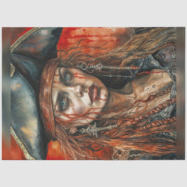Beautiful Bloody Pirate Woman Anne Bonny Seidenpapier