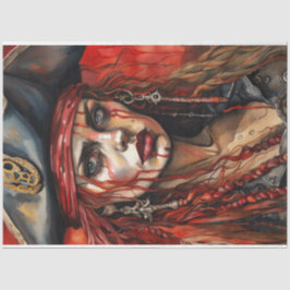 Beautiful Bloody Pirate Woman Anne Bonny Seidenpapier