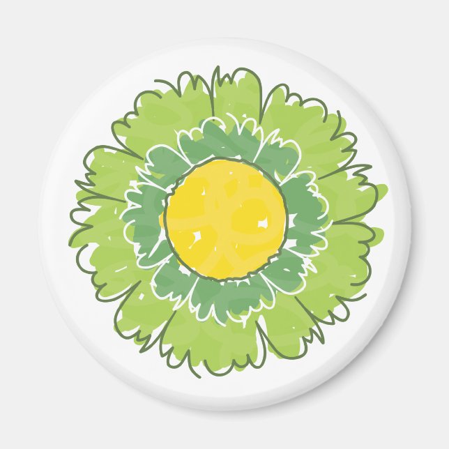 Beautiful Blossom Magnet - Grün (Vorne)