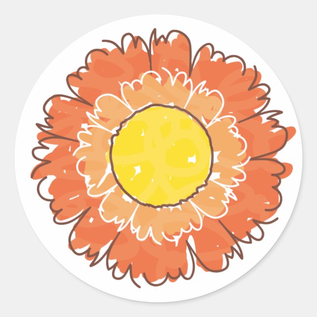Beautiful Blossom Sticker - Orange (Vorderseite)