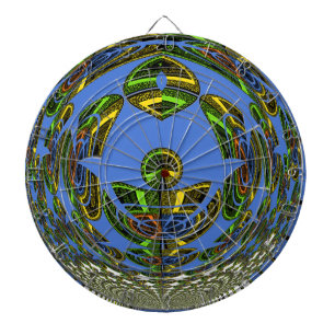 Beautiful Blue African Traditional Ethnic Vector Dartscheibe