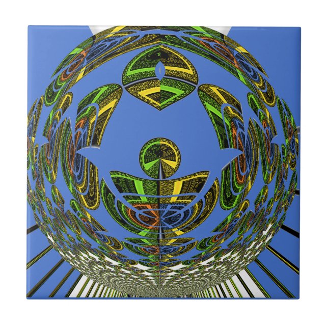 Beautiful Blue African Traditional Ethnic Vector Fliese (Vorderseite)