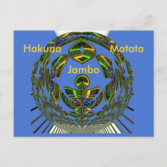 Beautiful Blue African Traditional Ethnic Vector Postkarte (Vorderseite)