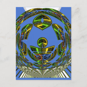 Beautiful Blue African Traditional Ethnic Vector Postkarte