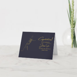Beautiful Blue and Gold Abschluss Card Karte